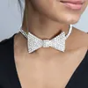 Sparkly Rhinestone Bowknot Choker Halsband S￶t bowknot halsband br￶llop brud smycken