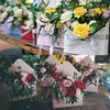 Emballage cadeau Boîte à fleurs en papier portable Emballage de fleuriste Boîtes de barre de bonbons Fournitures de fête de mariage de la Saint-Valentin