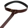 Bälten Medieval Ring Belt Slend Bridle Pu Leather for Sword Pirate Scottish Steampunk Knight Cosplay Användsvart färg 240