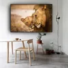 Canvas pintando África selvagem filho leão filho animal escandinavo Posters e impressões de cuadros imagens de arte de parede para sala de estar