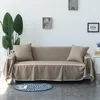 Stuhlabdeckungen mit Feststoff -Stoff -Sofa -Abdeckung Universal Handtuch für Wohnzimmer Elastizität Slippover All Inclusive Couch Cover Home Dekoration 220906