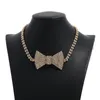 Işıltılı rhinestone bowknot cezalandırıcı kolye sevimli bowknot kolyeler düğün gelin takı