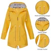 Trench-Coats Femme Femme Imperméable Fermeture Éclair Veste de Pluie Couleur Unie Dames Extérieur Alpinisme Imperméables Légers Plus