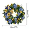 Flores decorativas Guirnaldas Bandera ucraniana Girasol Puerta delantera Guirnalda 20 pulgadas Decoración Girasol Puerta Primavera Guirnalda Adorno festivo Decoración Primavera H8O3 T220905