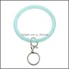 Andra armband bling nyckelringarmband f￶r kvinnor flickor Sile Wristlet Strap Keychain Stor Circle Wrist Keyring Bangle Armband Q6FZ DHVKL