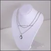 Colliers pendants Boh￪me Collier de tour d'opale en couches Collier de pierre de pierre Gemle Colliers de charme