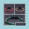 Braccialetti di perline fatti a mano con gemme di cristallo intrecciate regolabili Chakra Aura Bracciale 7-9 pollici Regalo di compleanno unisex Drop Delivery 2021 Dhj24