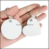 Chaveiros sublimação em branco Keychain Double-laterado imprimido House Transferência de calor DIY Keychains com anéis-chave para o presente Ma Bdehome Dhitt
