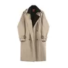 Hommes Trench manteaux 2022 printemps automne longues vestes homme Double boutonnage coupe-vent hommes manches amples pardessus C134