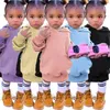 Herbst Teenager Mädchen Kleid Kleinkind Kinder Hoodies Sweatshirts Pullover Große Taschen Kleider Baby Kleidung 20220907 E3