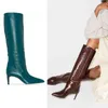 Boots Fashion Spring Women's Shoes Elegant Serpentine Stilettos Heels Royal Blue Kne High Boots 220906