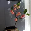 Decorazione del partito Piante artificiali Bonsai Mandarino Pesca Albero da frutto in vaso per la casa Camera nuziale Fiore El Decor Falso