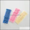 Cepillos de baño Esponjas Depuradores Nylon Color sólido Toalla de baño Mangos dobles Tejido Cepillo de baño Cinturón Herramienta de limpieza Esponja para frotar la espalda B Dhxo3