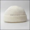 Beanie/Skull Caps Mens Skl Caps Berretti Autunno Inverno Cappello lavorato a maglia per uomo Donna Beanie Solid Cap Street Cappelli Accessori moda Whol Dhvo5