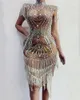캐주얼 드레스 2022 패션 Mujer 고급스러운 중장기 스팽글 반짝이 반짝이는 반짝이 음모 파티 신부 드레스 댄서 무대 의상 멍청이