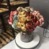 Decorative Flowers Holding Fake A Small Peony Flower Nordic Retro Style Bouquet Decoration Living Room Floral Arrangement Space Displa