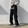 Jeans da uomo Hip Hop Stampato da uomo Pantaloni larghi in denim nero Pantaloni dritti Moda primavera Streetwear coreano Pantaloni maschili Abbigliamento Y2K