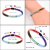 Bärade strängar 10pc/set 7 chakra sten pärlut vänskap armband handgjorda fasetter naturliga glaspärlor rep droppleverans 2021 juvel dh6go