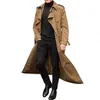 Trench de trincheira masculina British Style Trench Coat Men Men thefasted Lapeel Windbreaker estilo ocidental Male Jaqueta Long Longa Autumn 220907