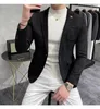 Men's Suits Yellow Suede Mens Blazers For Wedding Party Retro Elegant Leather Prom Gentleman Smoking Jackets Fashion Slim Fit