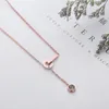 Pendant Necklaces Fashion Brand Women Jewelry Gold Color Roman Letter Clear Simply Small Round Cubic Zirconia Necklace