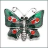 Other Snap Button Jewelry Components Enamel Colorf Butterfly 18Mm Metal Snaps Buttons Fit Bracelet Bangle Noosa Drop Deli Dhseller2010 Dhcsf