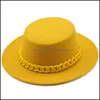 Chapéu de borda ardente com as garotas da corrente vintage fedoras feminino boné mulher mulher sentiu fedora chapéu feminina feminina bdehome dh1or