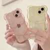 Custodie per telefoni in silicone trasparente color caramella per iPhone 13 12 11 Pro Max X XR XS Max orsi carini modello antiurto morbido TPU posteriore Coque