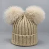 Autono feminino e inverno Versão coreana maconha lã de peles de raposa espessada Hat de gorro quente chapéu de pulôver atacado