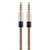 F￶r iPhone Aux Car Audio Cable 1,5 m nylonv￤vning till 3,5 mm hane manlig jack auto guld plug kabel linje sladd 300 st blandad f￤rg