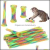 Cat Toys Cat Toys Spring Tube Interactive Catnip Kitten Play Plastic Pet Training Mticolor SupplyCat Drop Delivery 2021 Home Garde Dhan8