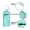 Party Favor Wristlet Keychains Lanyard Chapstick Holder Hand Sanitizer Travel Tomma flaskor Set med metallring Key Chain Lipstick Holders