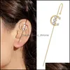 Autre mode cristal crochet boucles d'oreilles zircone oreille goujon pour femme géométrique croix chaîne perle manchette boucle d'oreille bijoux de mariage cadeaux Q601Fz Dhpub