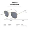 선글라스 레트로 빈티지 금속 거울 선글라스 여성 고급 브랜드 디자인 작은 안경 여성 다각형 태양 안경 남성 Oculos de Sol T220831