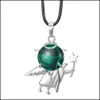 Pendant Necklaces 12Pcs Natural Stone Fairy Spirit Pendant Necklace Trends Dancer Angel Angle Wings Crystal Pendants Jewelry Chocker Dh8Kd