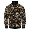 Jackets masculinos 2022 Moda de outono da primavera Cool 3d Impressão digital masculino Flor casual O pescoço de manga longa Tops M-5xl