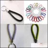 Party Gunst Plaid Keyrings Plait Touwen Lederen Key Chain Hanging String Lanyard Solid Color Charms Holder Keychains Mticolour 0 3Hy F DHS13