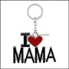 Chaves do dia do dia das m￣es M￣e, eu amo a m￣e Keyring Holder Jewelry Birthday Gift for Fen Filho Son P176F Carshop2006 Dhdyq