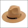 Stikte rand hoeden heren dames jazz top fedora hoed mode cap voor mannen vrouwen elegante wollen vilt hoeden vrouwelijke band brede platte carshop2006 dhitk