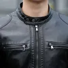 Men's Leather Faux leather Jacket design stand collar Coat Men casual motorcycle coat Mens Sheepskin jackets Windbreaker Coats 220907