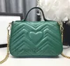 Marmont Bolsos Diseñador Mujeres Alta calidad Cuero genuino Cuero de vaca Bolso de hombro Cadena Crossbody Bolsos Solapa Moda Monedero clásico Cross Body Poc