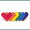 Party Favor Long Strip Badge Love Heart Rainbow Brooches Butterfly Button Baking Paint Lapel Pin Badges Ny ankomst 1 5BTA L1 DROP DE DHDIB