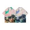 Camisas de mangas curtas de qualidade de qualidade para homens mulheres de ver￣o fino flor 3d impress￣o de camisas de praia havaianas soltas soltas unissex