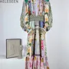الفساتين غير الرسمية Aeleseen للسيدات الربيع الصيفي فستان رابطة الأزياء الفواس