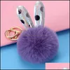 Key Rings Key Holder Sequins Fluffy Keyring Fur Ball Keychain Cute Pompom Keyrings Bag Charm Pendant Jewelry Fashion Access Mjfashion Dhrz7