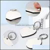 Sleutelchains sublimatie sleutelhanger spaties cirkel vierkante rec harmte overdracht diy blanco sleutelhangers cadeau sleutelringen voor huidige maki carshop2006 dh8g9