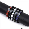 Fios de miçangas serrantes de cura do olho maligno Bracelets de pirâmide de cristal para homens homens fios reiki energia positiva gem pedra bangl dhogv