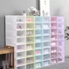 30 stks schoenendozen Stel veelkleurige opvouwbare plastic heldere Home Shoes Rack Organizer Stack Display Box 907