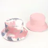 New outdoor tie-dye fisherman hats personality women's double-sided hat European men's UV protection Panama Beach carnival street tide play sun hat