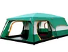 Ultralarge Outdoor Whole 6 10 12 People Camping 4Season Tent Tent Out من غرفتي نوم ، خيمة كبيرة عالية الجودة لحزب التخييم Te te